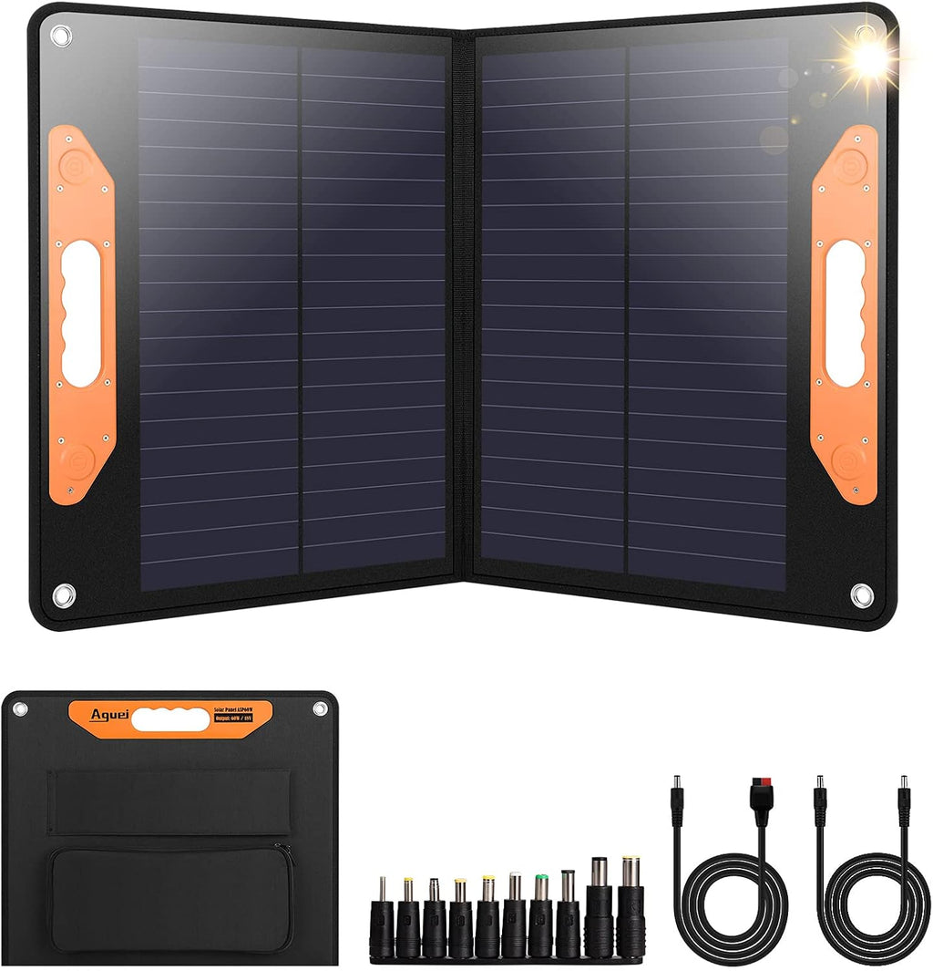60W Foldable Monocrystalline Solar Panel with Adjustable Kickstand and 3 USB T111