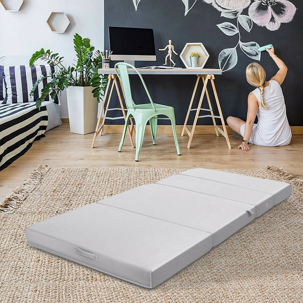 Twin XL Size Foam Folding Mattress G437563
