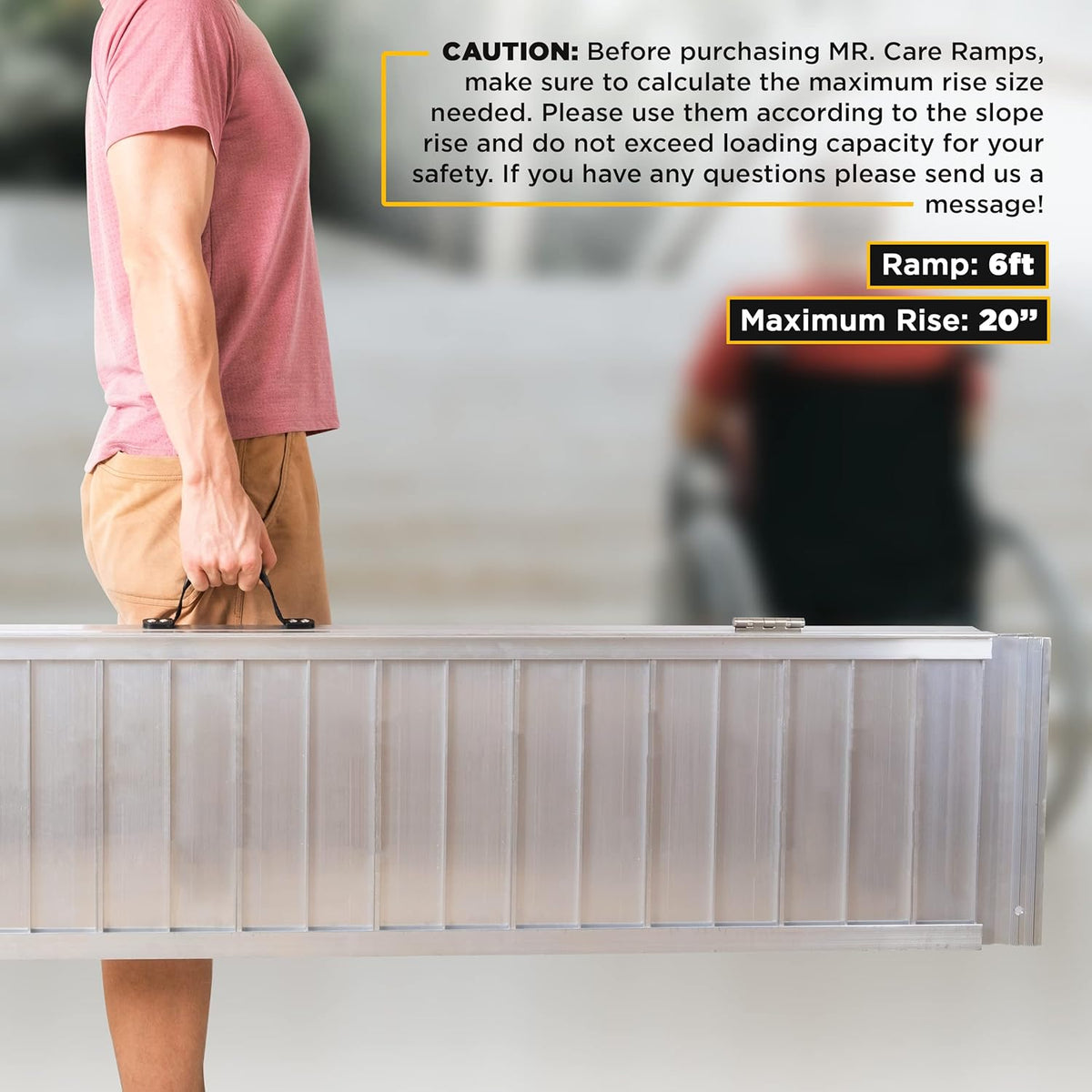 Portable Lightweight Foldable Wheelchair Ramp with Handle 6FT Z474705