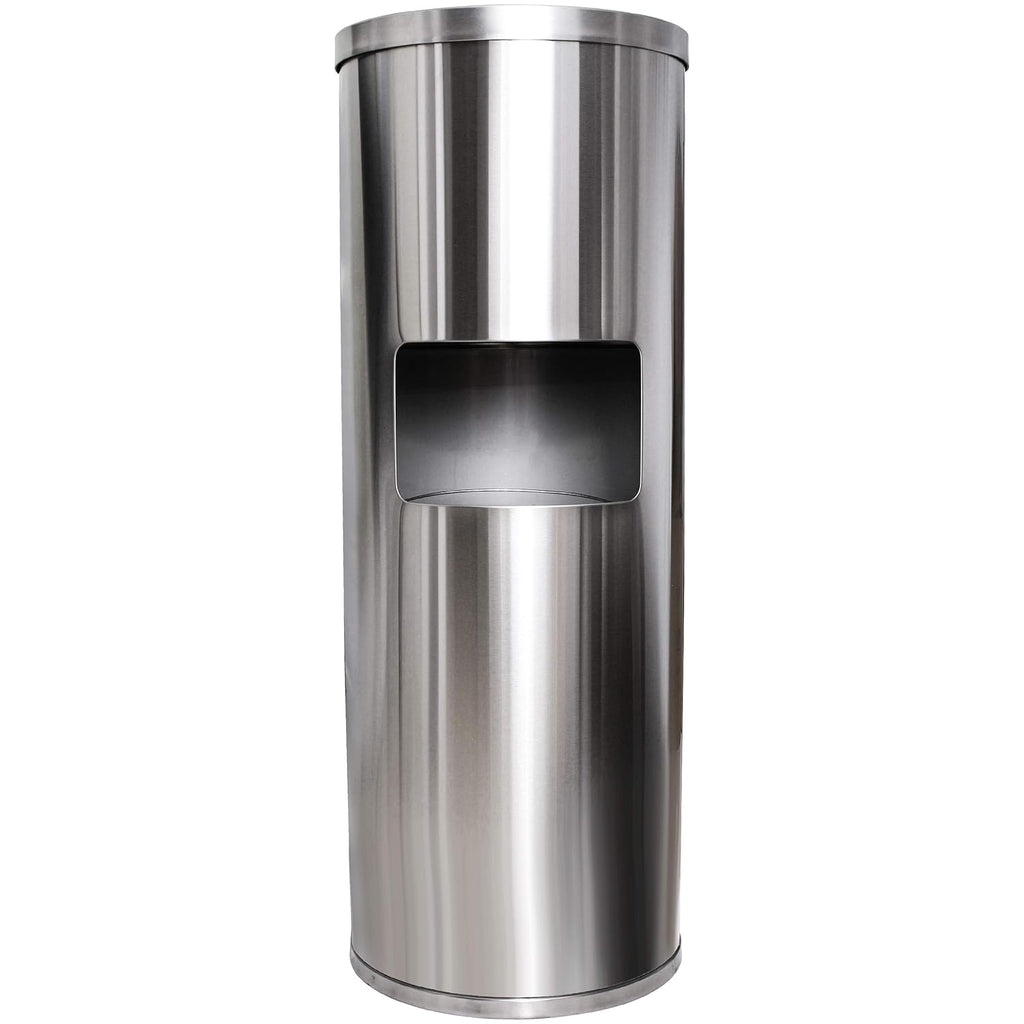Stainless Steel Floor Stand Wipe Dispenser with Built-in Trash Can N399