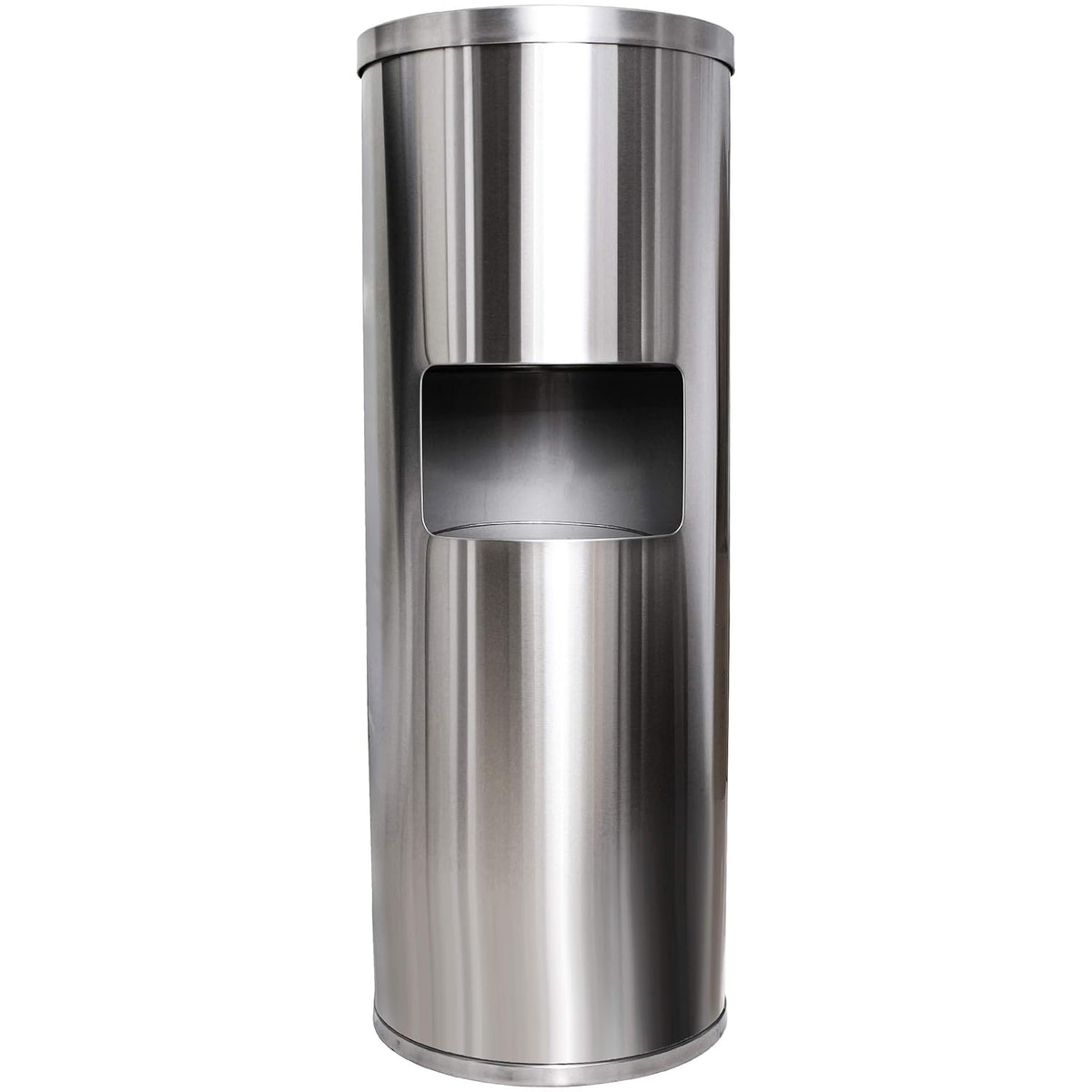 Stainless Steel Floor Stand Wipe Dispenser with Built-in Trash Can N399