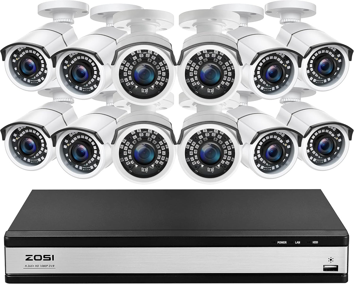 16 Channel 1080p Security Camera System with 4TB Hard Drive and 120ft Night Vision D774