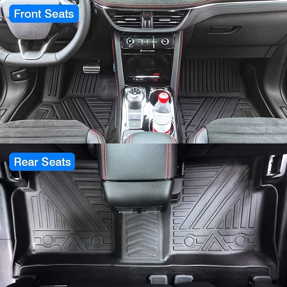 Custom Fit All Weather Floor Mats Full Set Black Non-Slip Z16173
