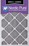 16x25x1 MERV 8 Pleated Carbon AC Furnace Air Filters 12 Pack W925256
