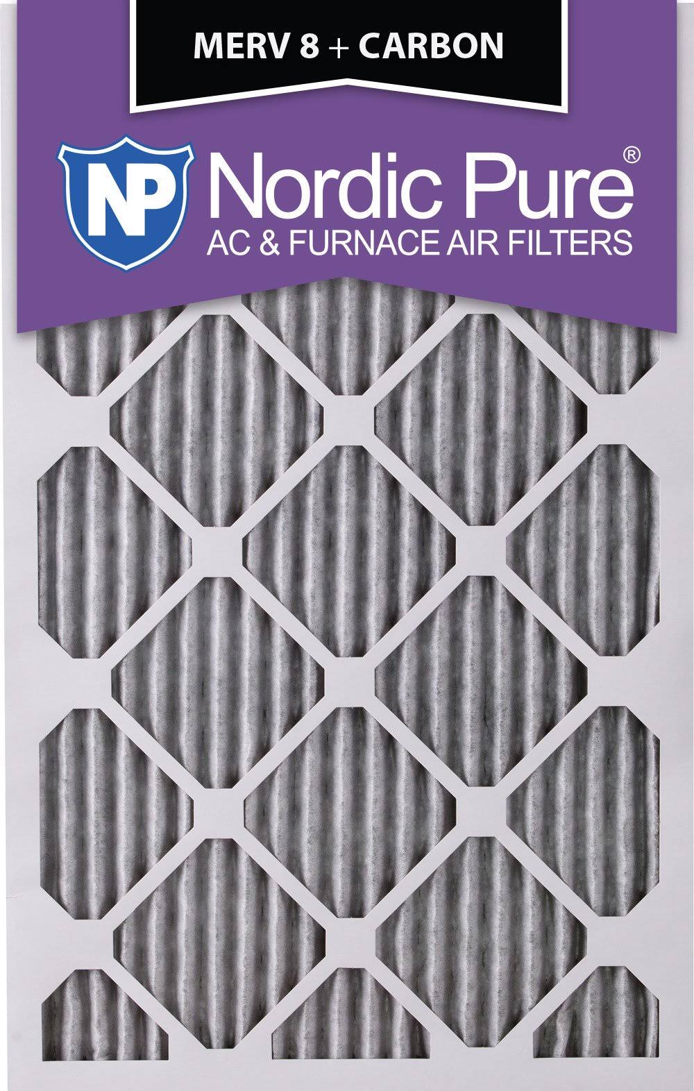 16x25x1 MERV 8 Pleated Carbon AC Furnace Air Filters 12 Pack W925256
