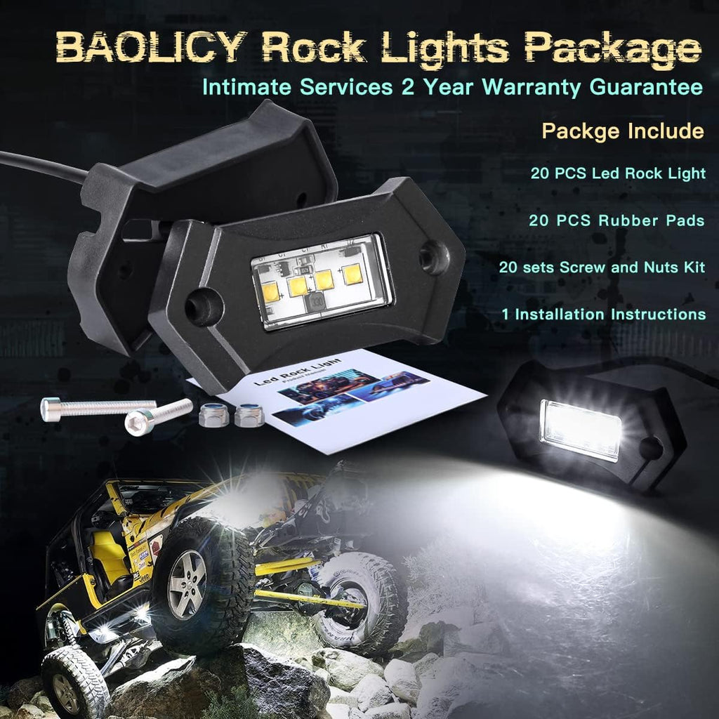 White 16Pods LED Rock Lights IP68 Waterproof E738