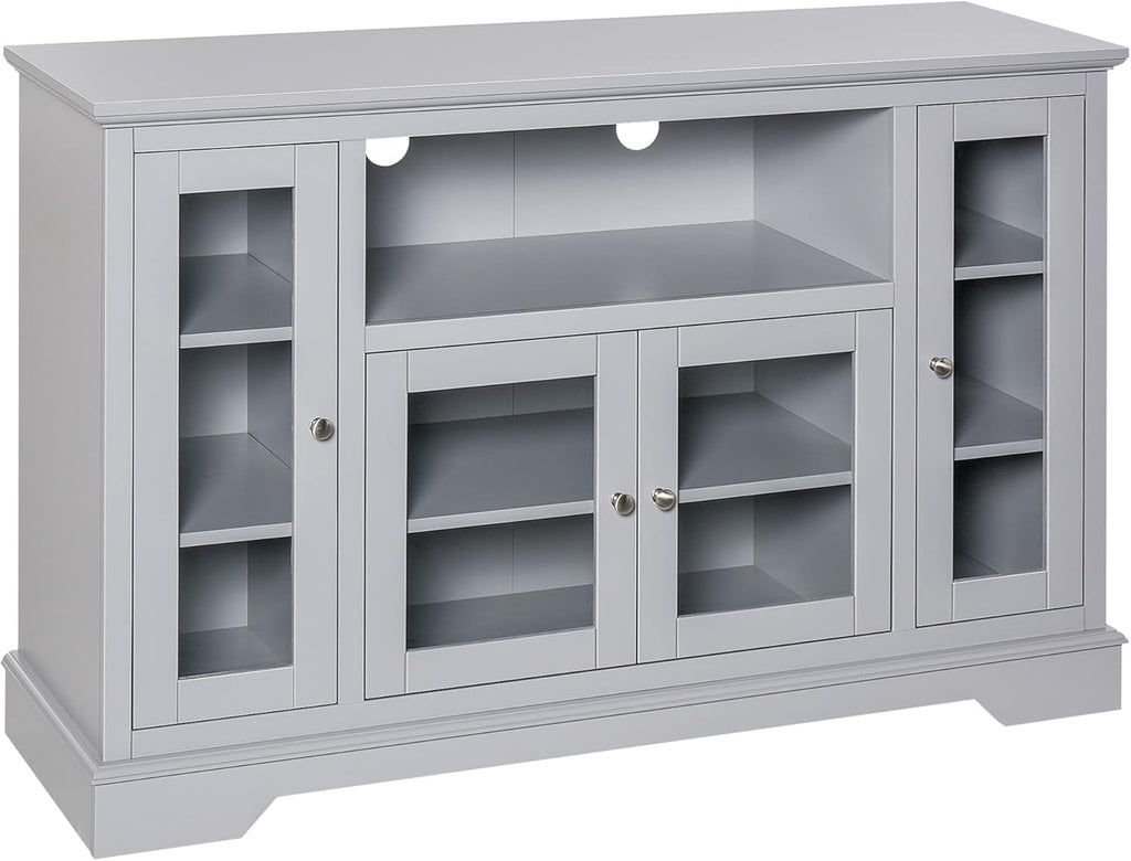 Grey Glass Door Storage Cabinet V5106