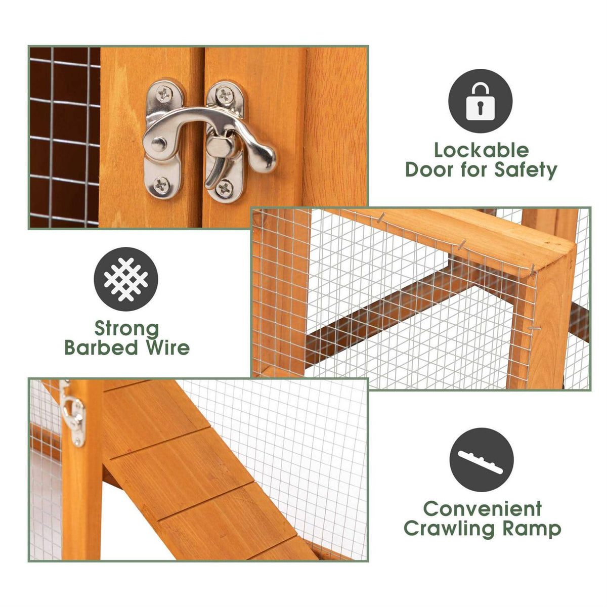 82L Extra-Large Wooden Rabbit Cage With Double Runs G159