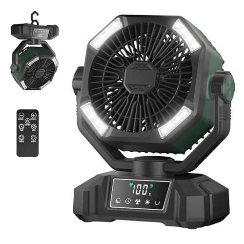 Portable Rechargeable Camping Fan with LED Lantern Z7915