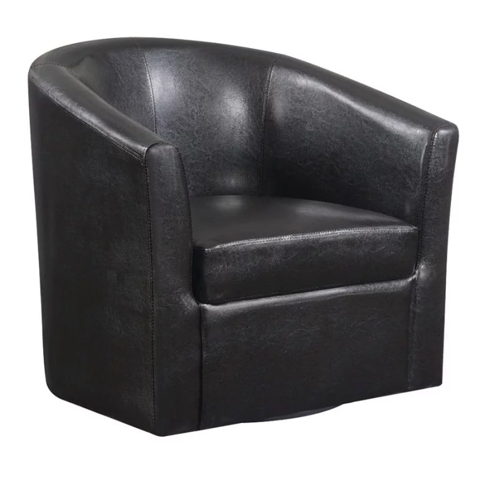 Dark Brown Upholstery Sloped Arm Swivel Accent Chair L351688
