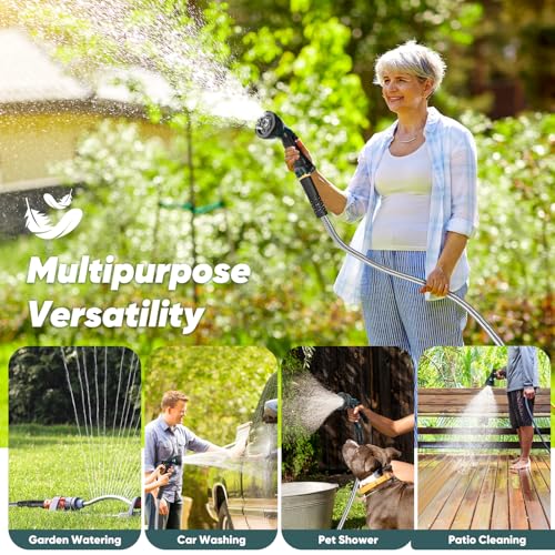 75 FT Kink-Free Garden Hose with 10-Function Nozzle Q13078
