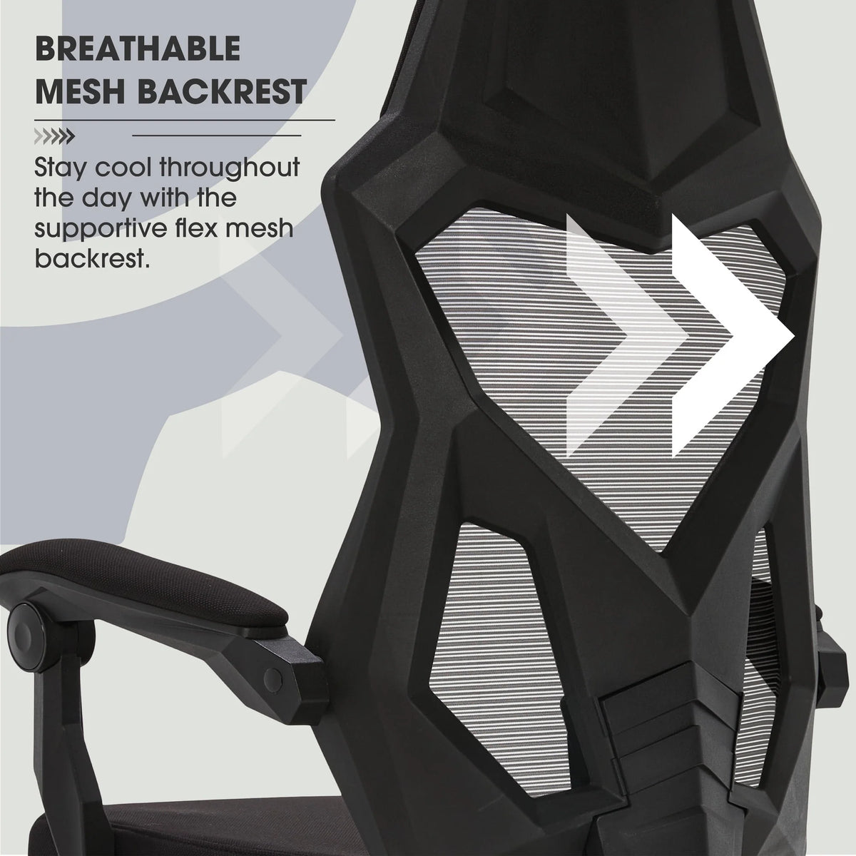 Black Fabric Gaming Office Chair with Extendable Leg Rest A3694