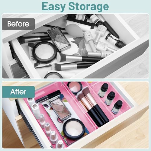 25 PCS Clear Plastic Drawer Organizer Set, 4 Sizes A640440
