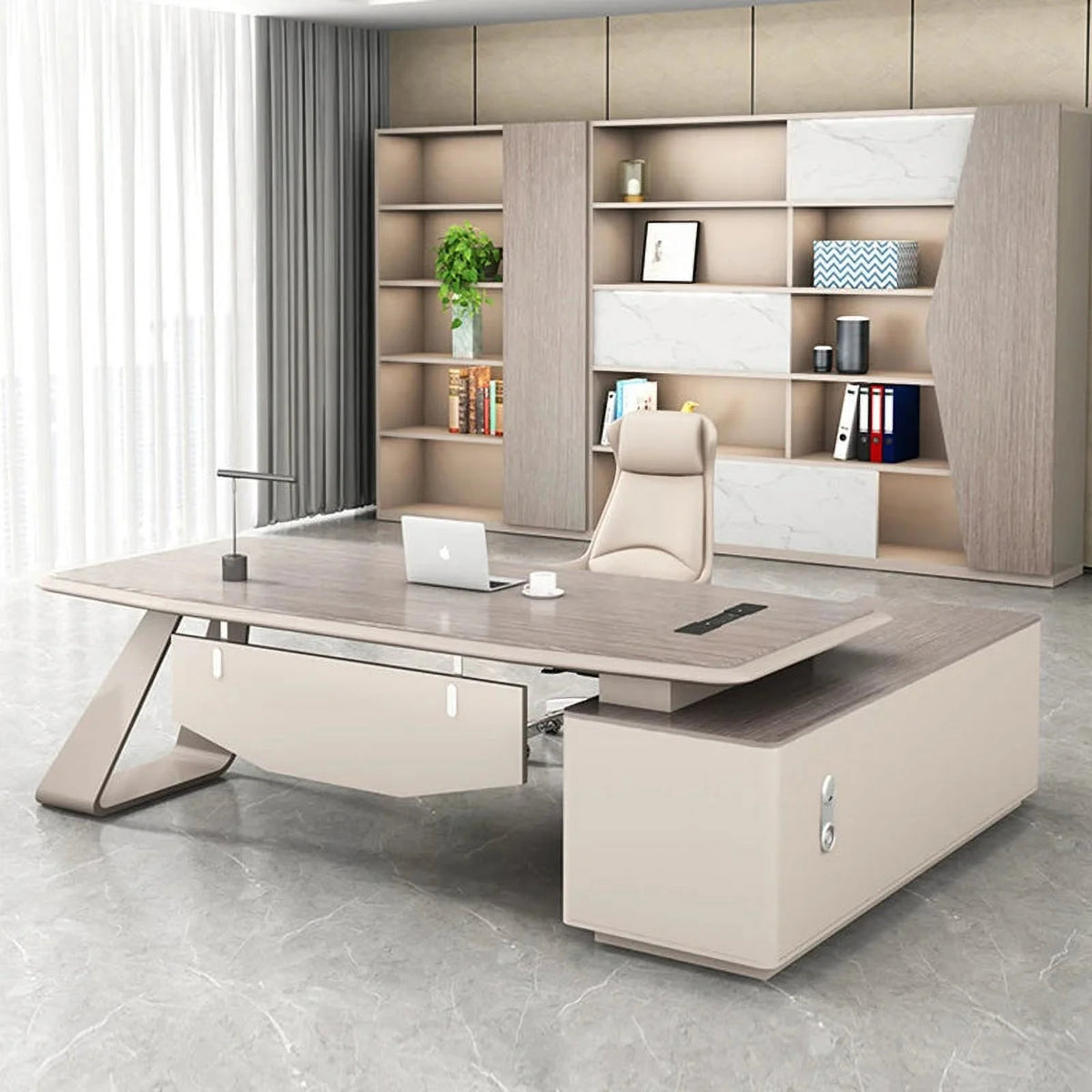L Shaped Height Adjustable Computer Desk J330373