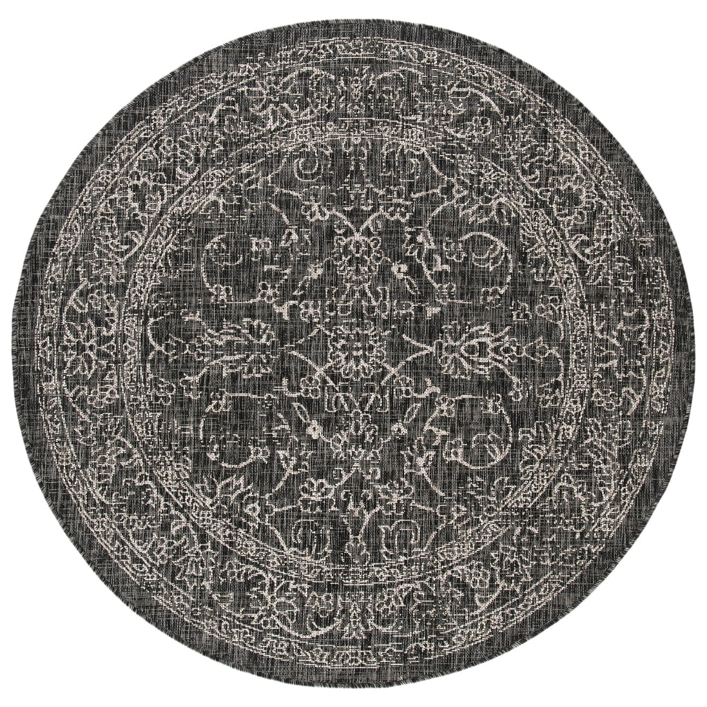 Black Ivory Round Indoor/Outdoor Area Rug N500009