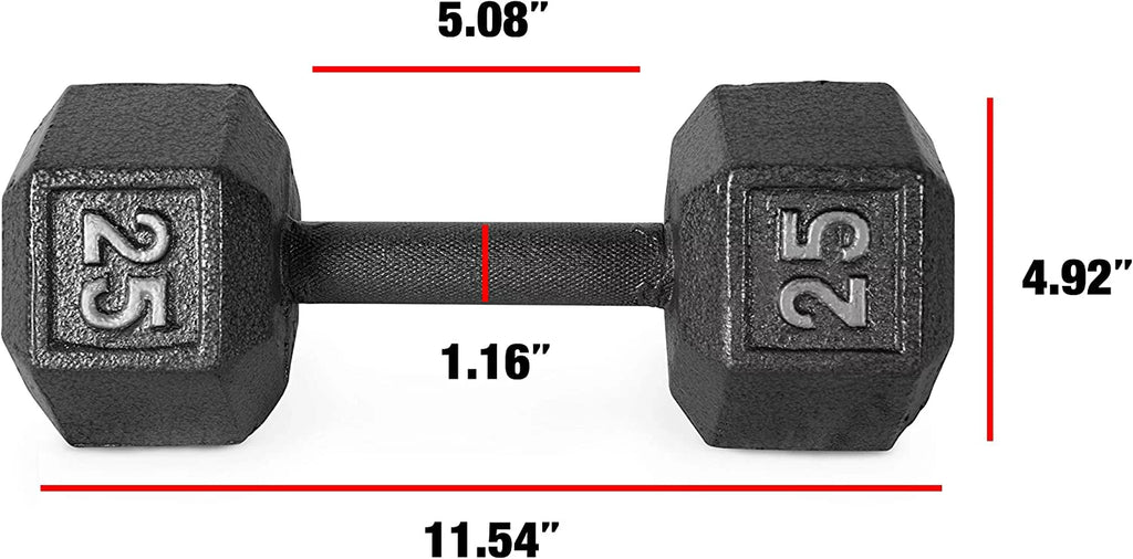 CAP CAST IRON HEX DUMBBELL, BLACK, Single H3584