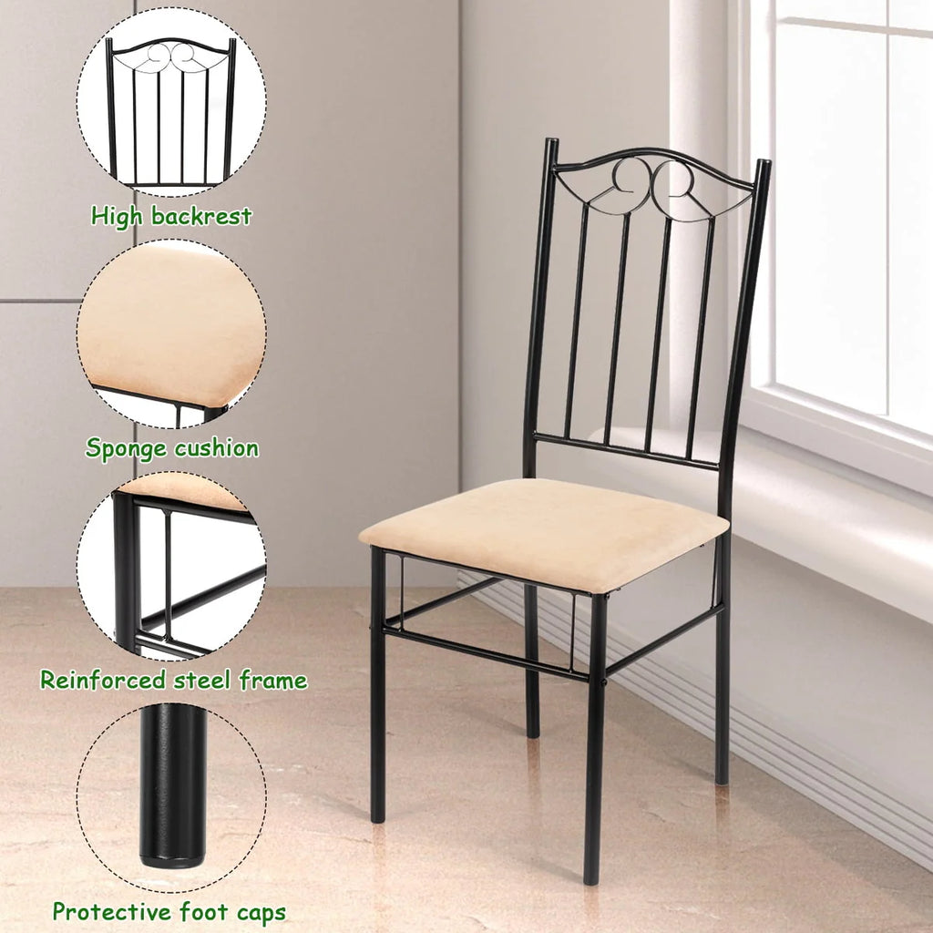 5 PC Wood Metal Dining Set with Table and 4 Chairs B28321