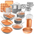 32 Pcs Nonstick Cookware Bakeware and Food Storage Set S2416