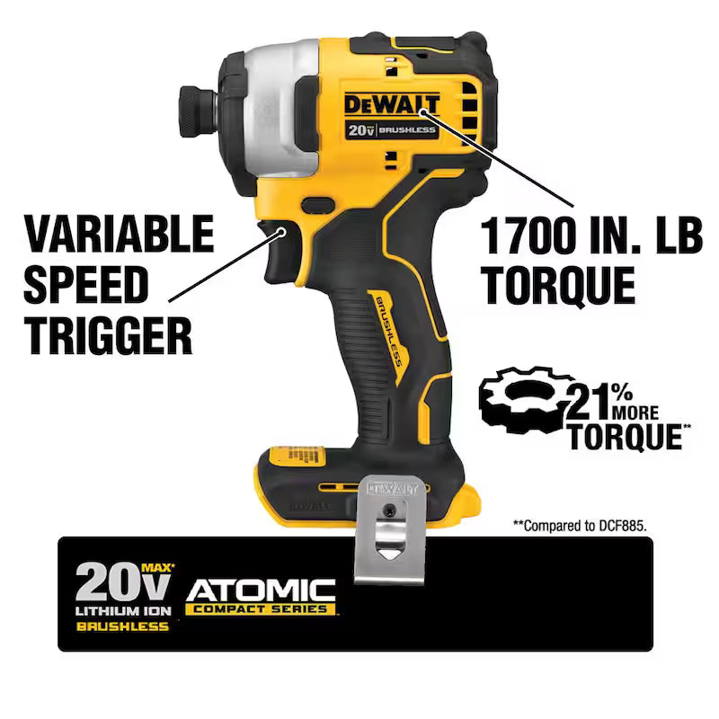 Cordless Brushless Compact Drill Impact 2 Tool Combo Kit V10585