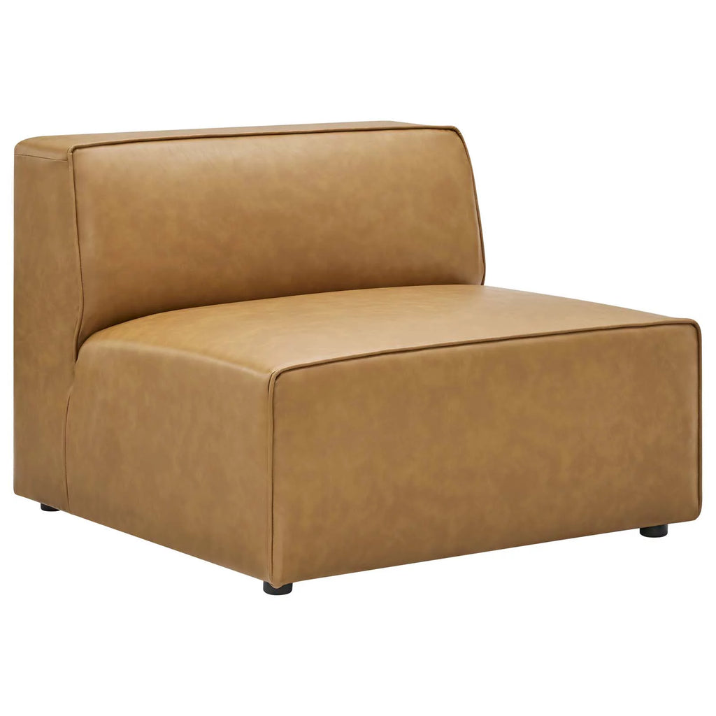 Tan Vegan Leather 7-Piece Sectional Sofa A794318