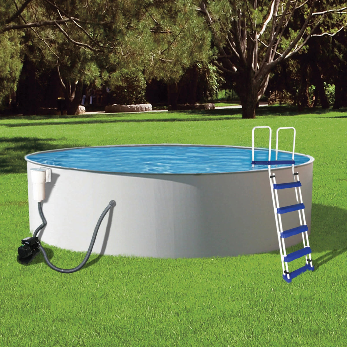15 Ft Round 52 In Deep Metal Wall Swimming Pool F436