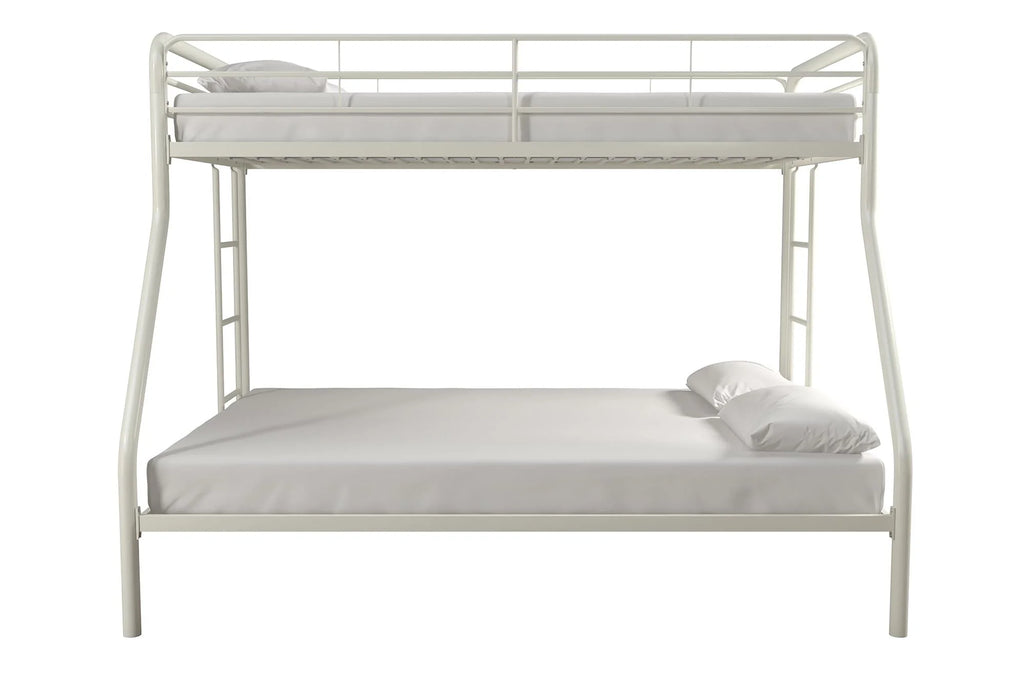 Black Twin over Full Metal Bunk Bed with Ladders J48683