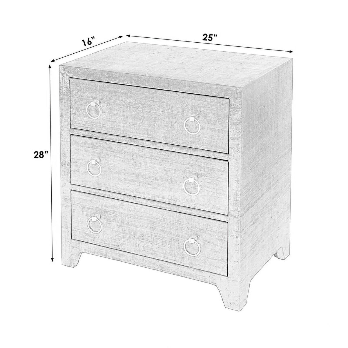Navy Blue 3 Drawer Wooden Chest K75428