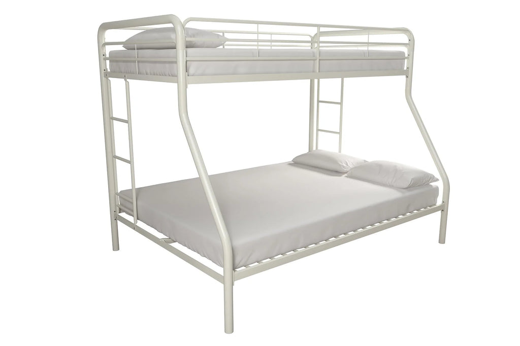 Black Twin over Full Metal Bunk Bed with Ladders J48683