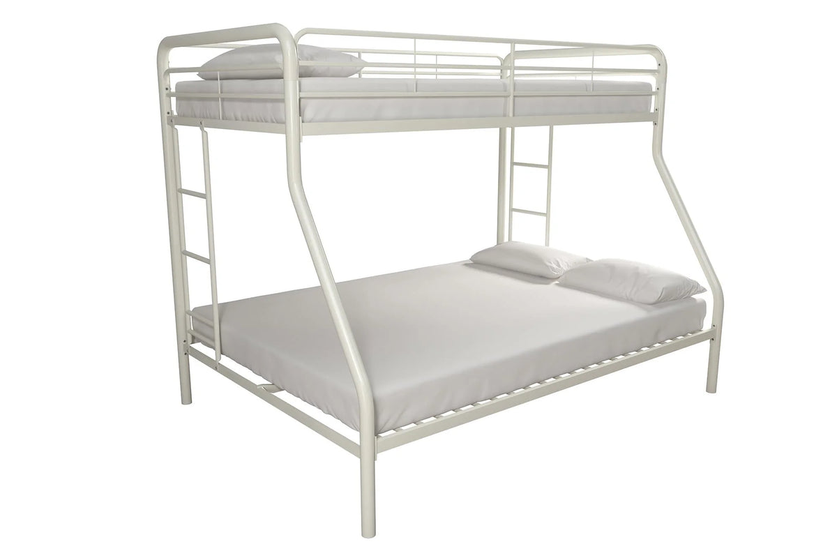Black Twin over Full Metal Bunk Bed with Ladders J48683