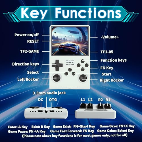Handheld Game Console 30000 HD Games 3.5-Inch IPS Screen 256GB SD Card Y765