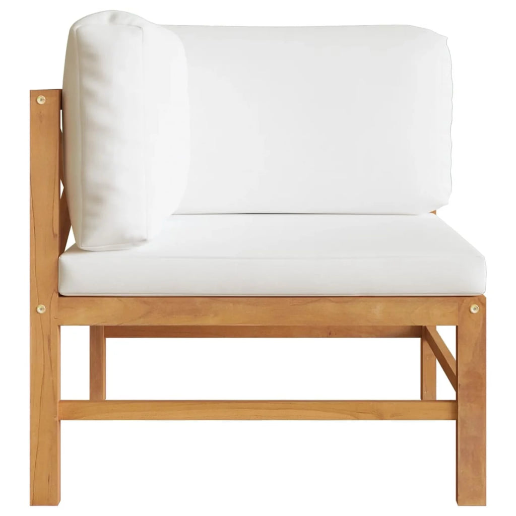 2 pcs Teak Wood Corner Sofas with Cushions M946261