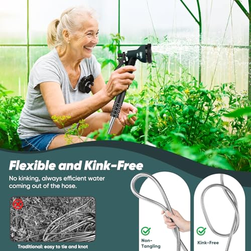 75 FT Kink-Free Garden Hose with 10-Function Nozzle Q13078