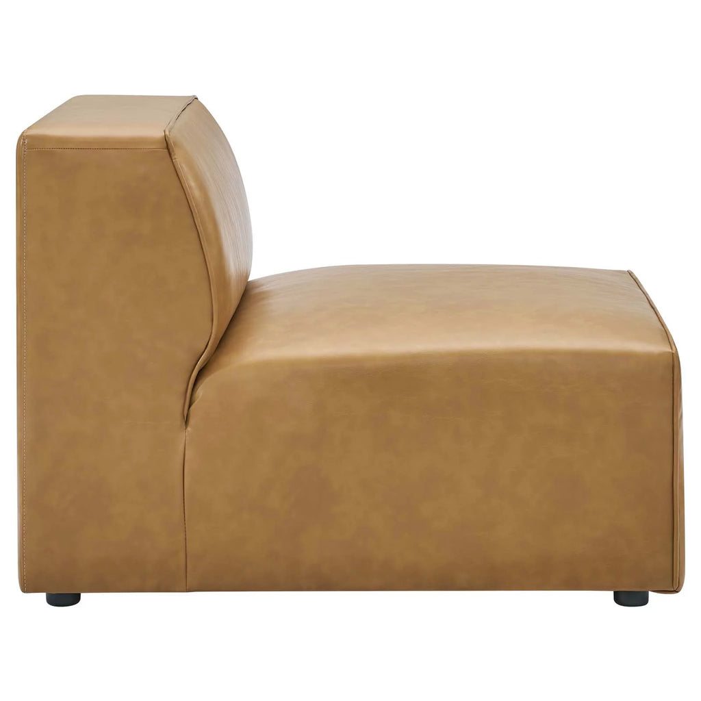 Tan Vegan Leather 7-Piece Sectional Sofa A794318