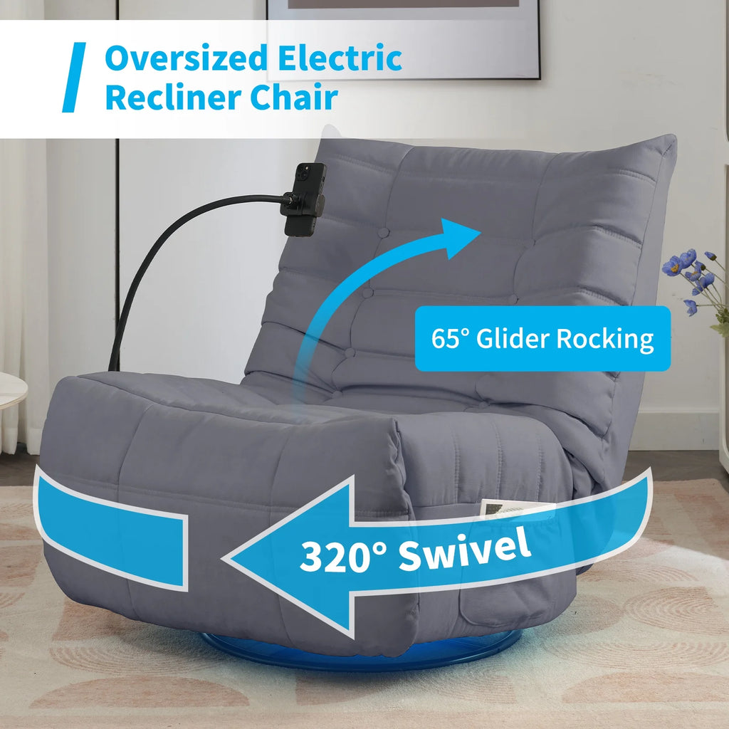 Oversized Swivel Recliner Chair with Voice Control U6585