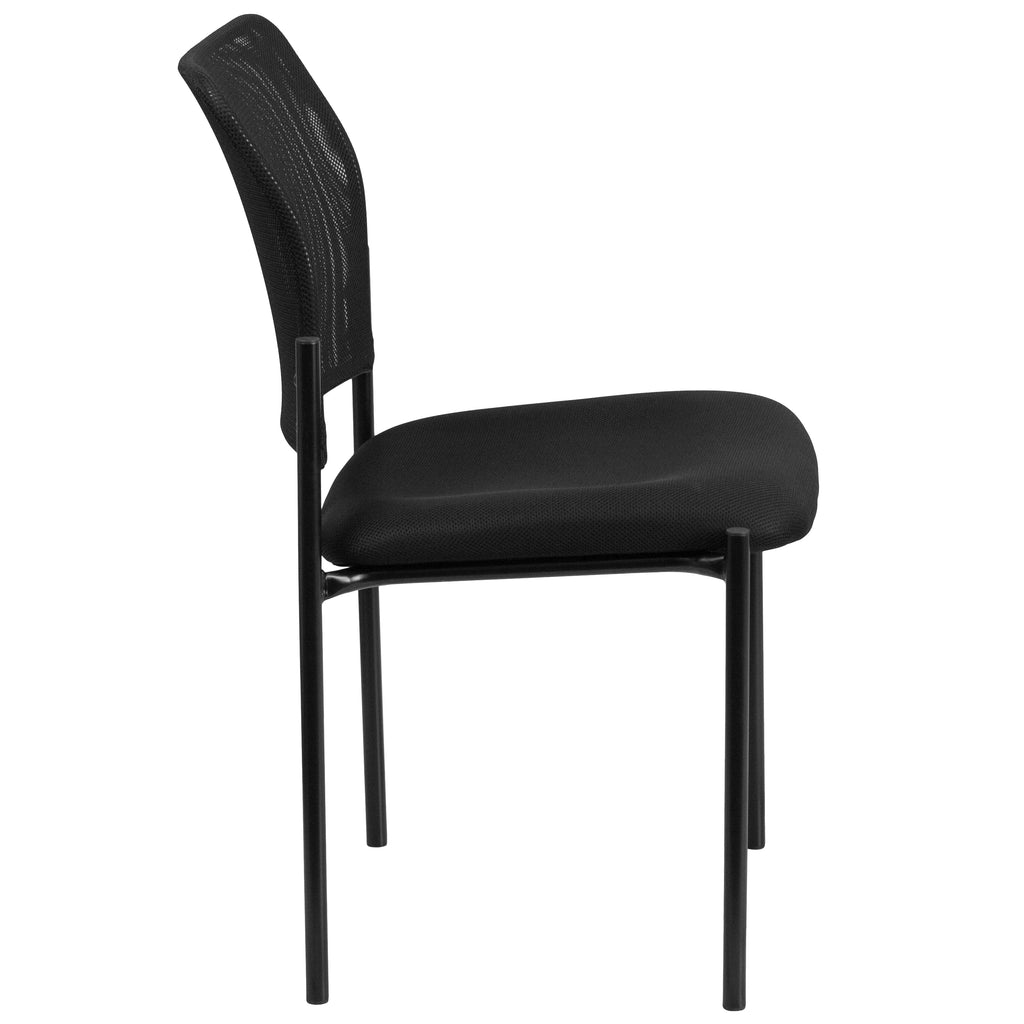 Black Mesh Stackable Steel Side Chair O418