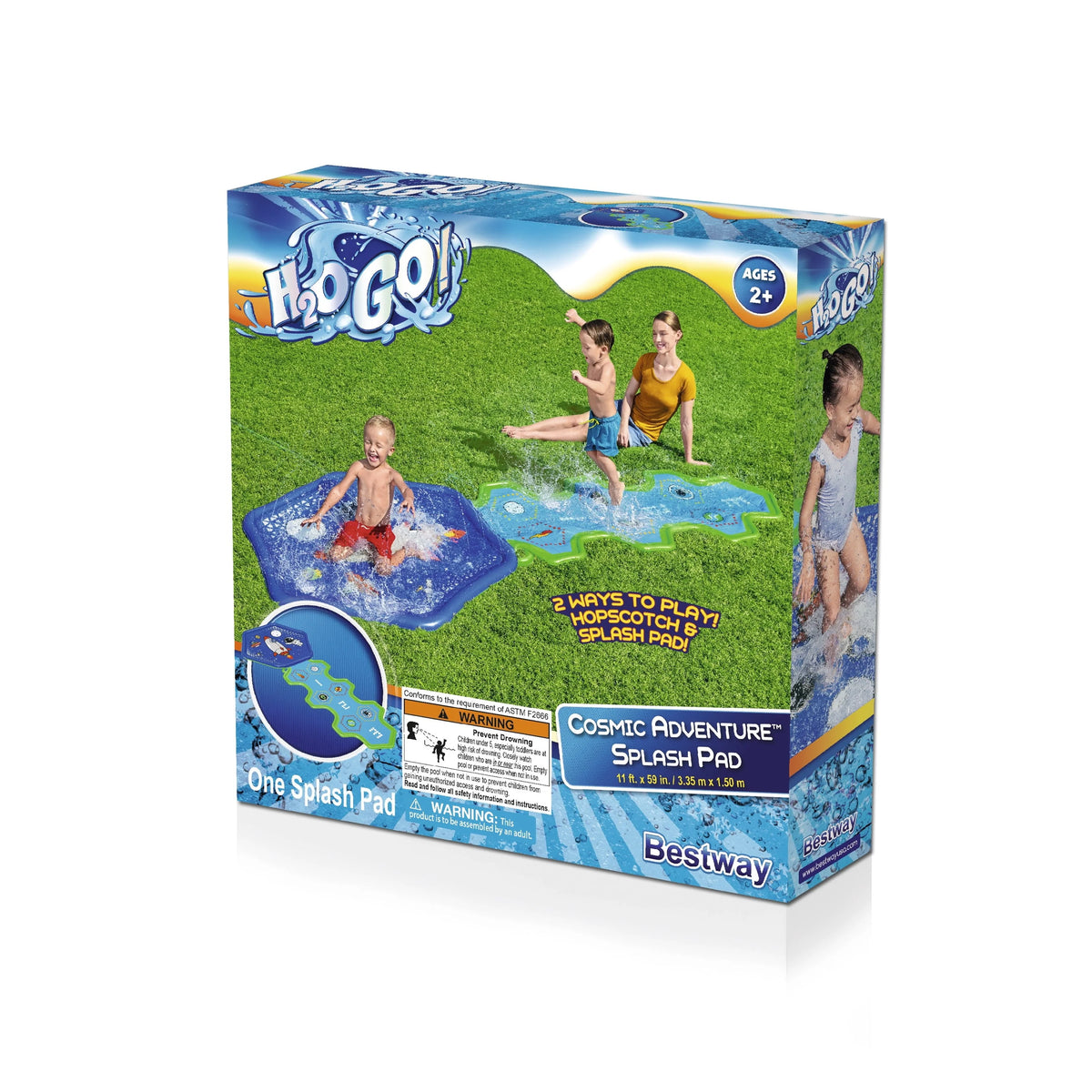 Kids Sprinkler Splash Pad and Inflatable Water Slide W83203