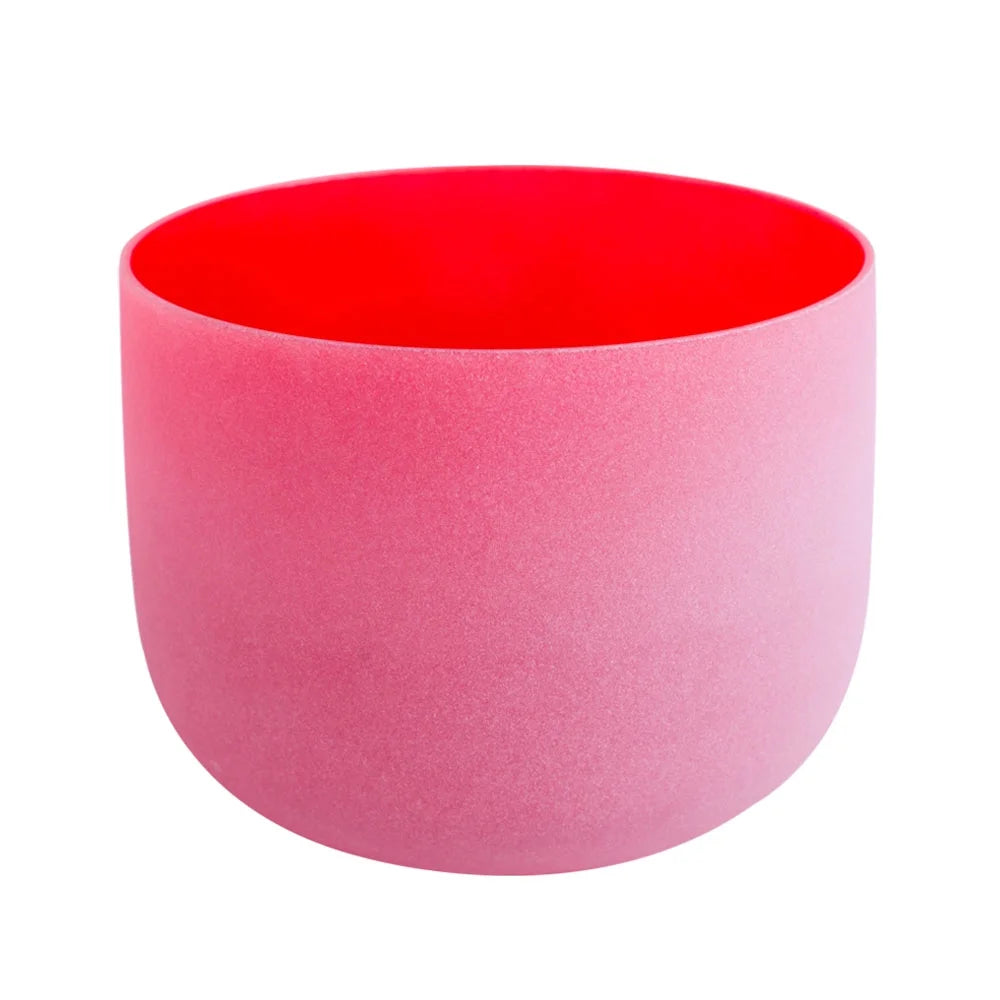 Frosted Red Crystal Singing Bowl 10 inch O855