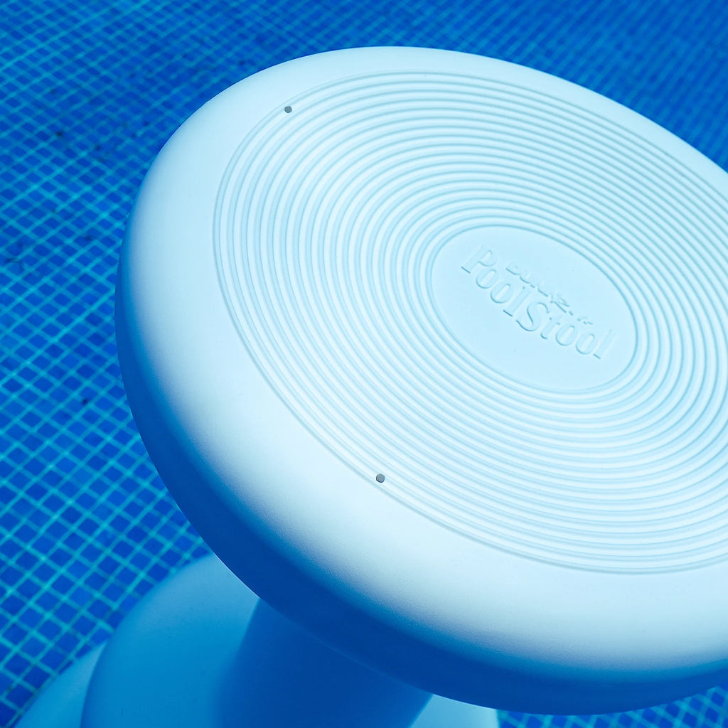 White 30 Inch Submersible Pool Stool with Foot Rest X511056