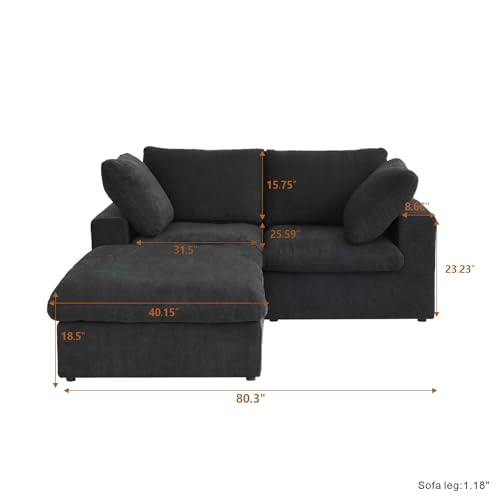 Khaki 6 Seater Oversized Modular Sectional Sofa with Storage Ottomans O380215