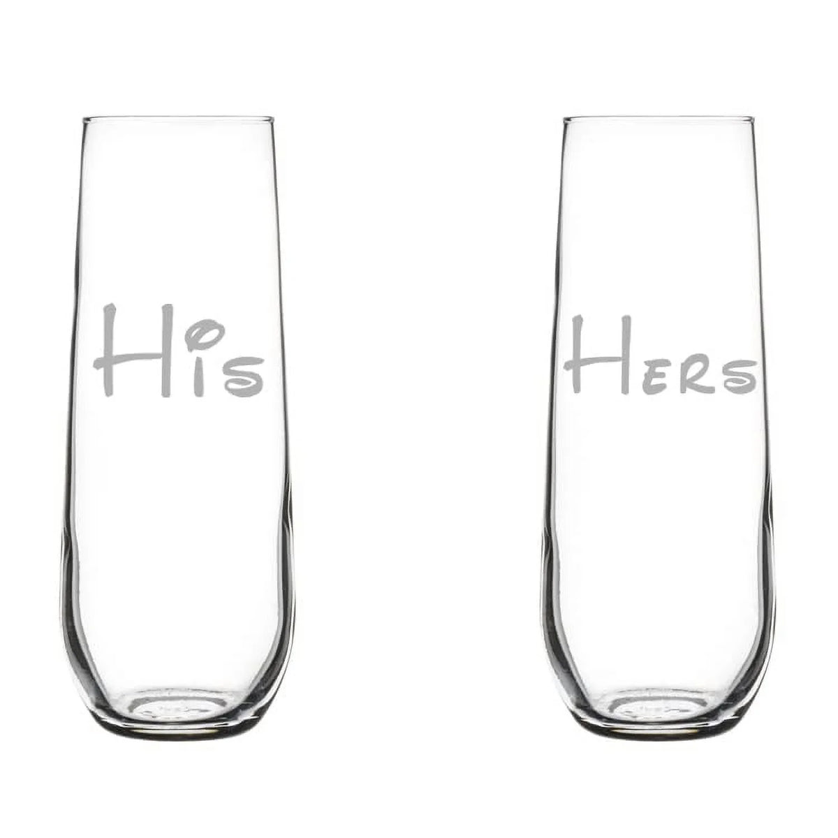 Set of 2 Glass Champagne Flutes 8 oz Stemmed F791807