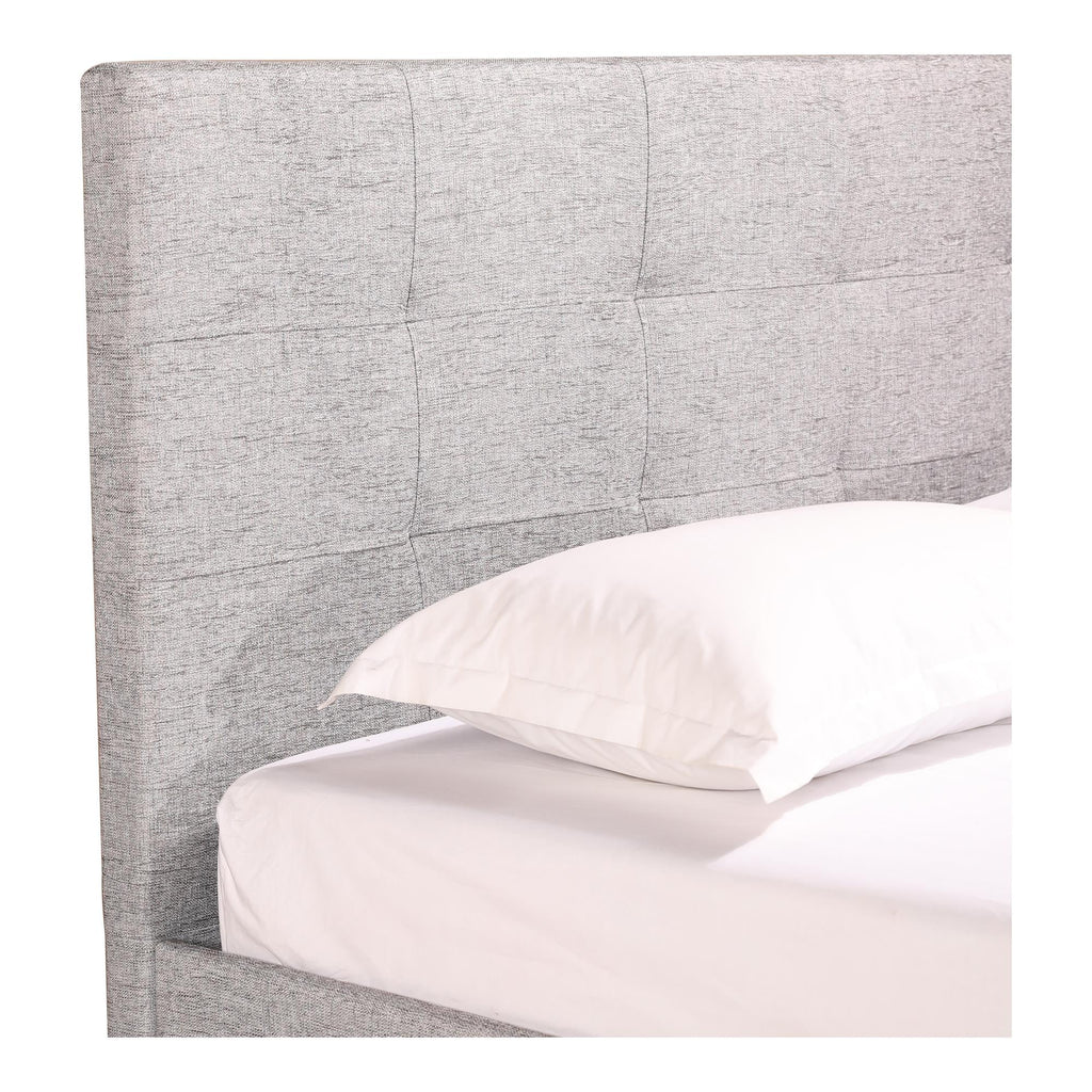 Light Gray Fabric King Platform Bed D114