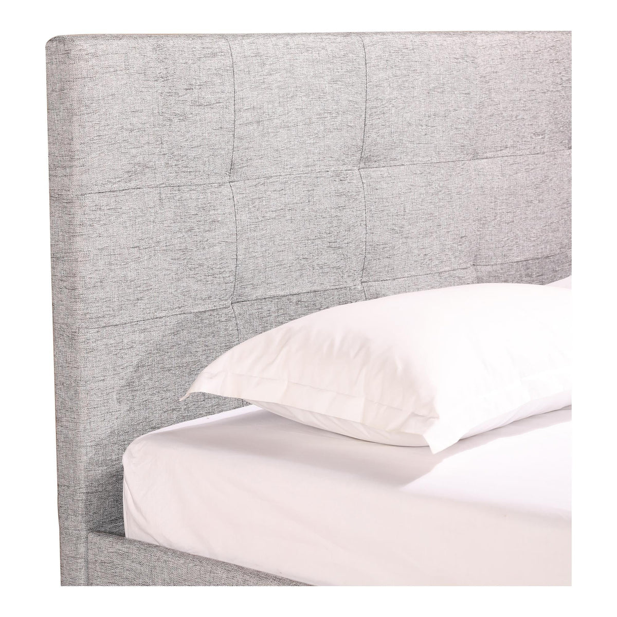 Light Gray Fabric King Platform Bed D114
