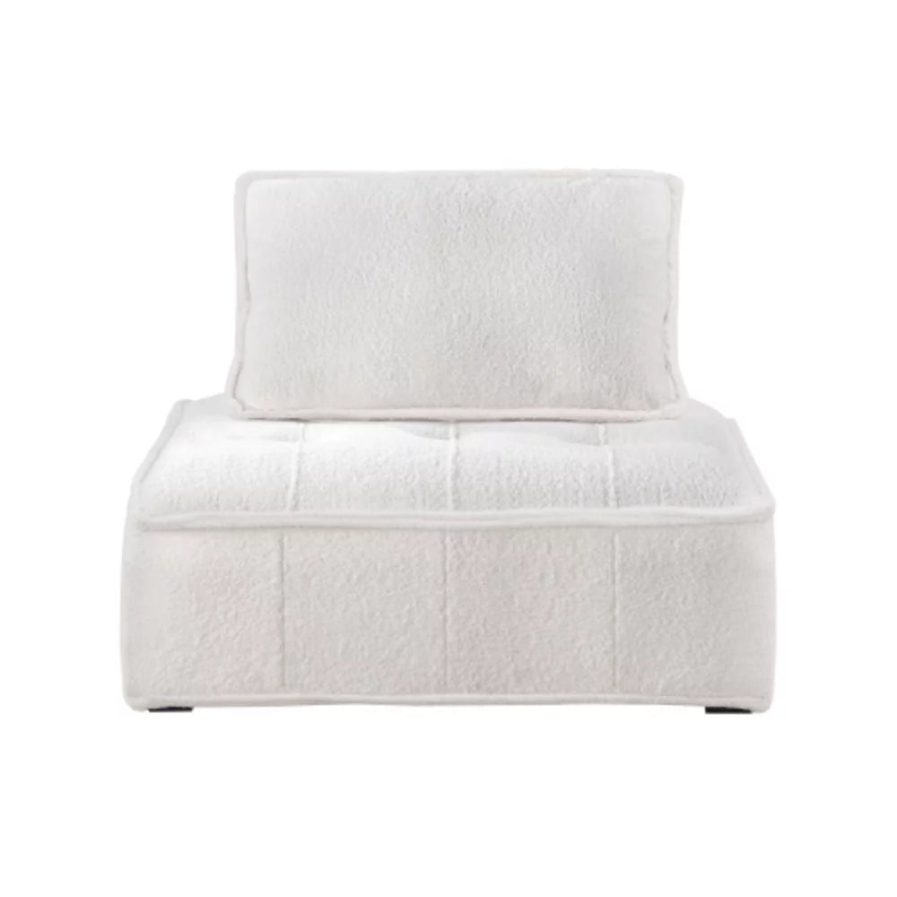 White Lambskin Sherpa Oversized Armless Accent Chair W784622