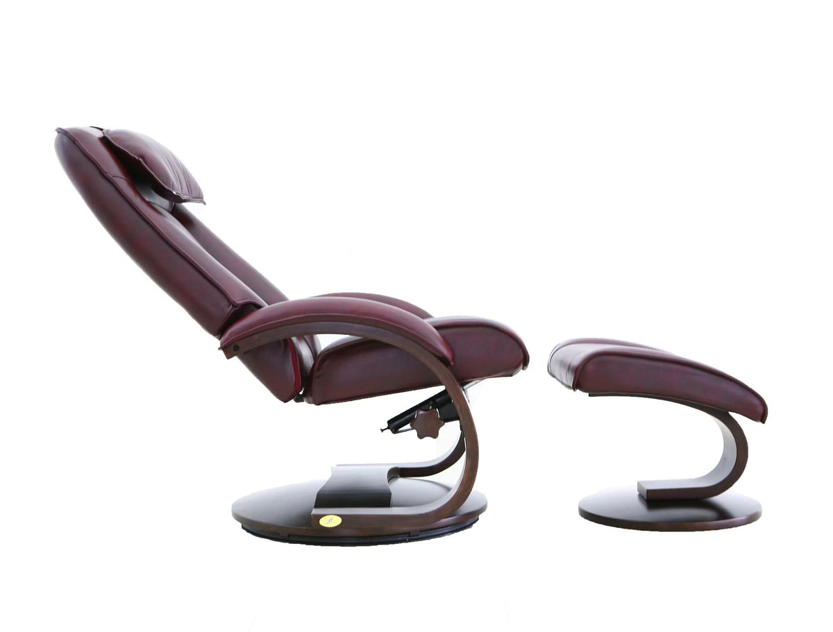 Merlot Red Recliner Chair with Ottoman A709156