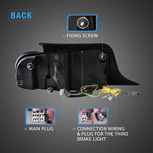 LED Tail Lights with Amber Red Turn Signal Smoke Lens J9713