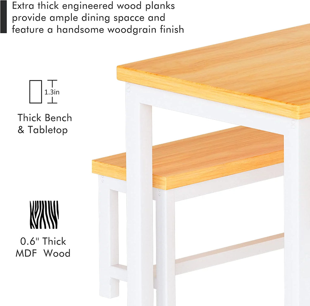 3 Piece Dining Room Table and Benches S156