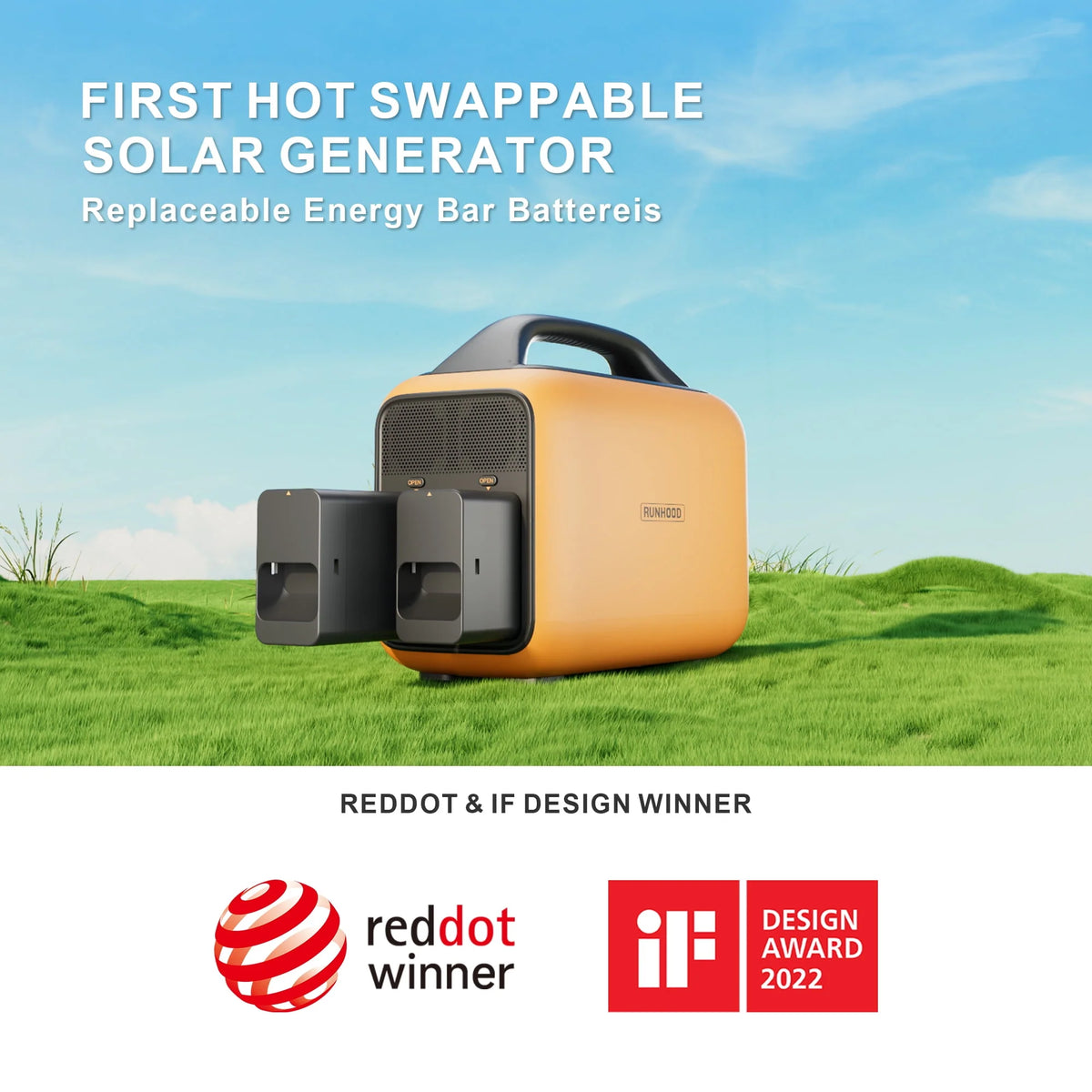 Portable Power Station 1296Wh Swappable Lithium Backup Batteries 600W AC Outlet Solar Generator R965964