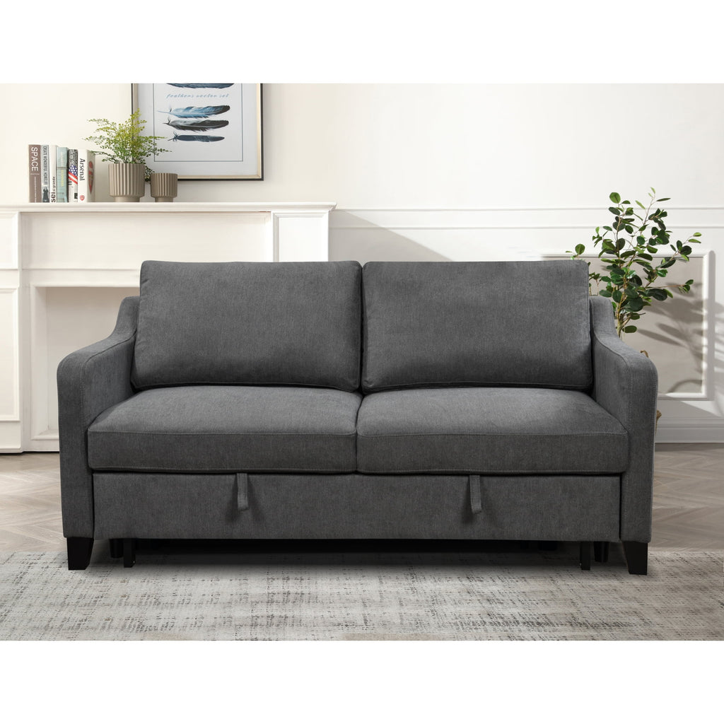 3 in 1 Convertible Queen Sleeper Sofa Bed Dark Grey Y7317