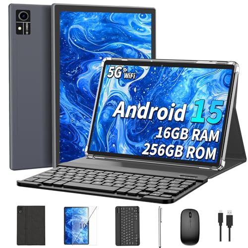 Black 10 Inch 2-in-1 Tablet with Keyboard, Case, Mouse, Stylus D8268