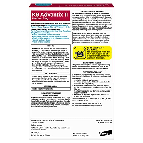 Flea, Tick & Mosquito Treatment & Prevention for Dogs 11-20 lbs V89367
